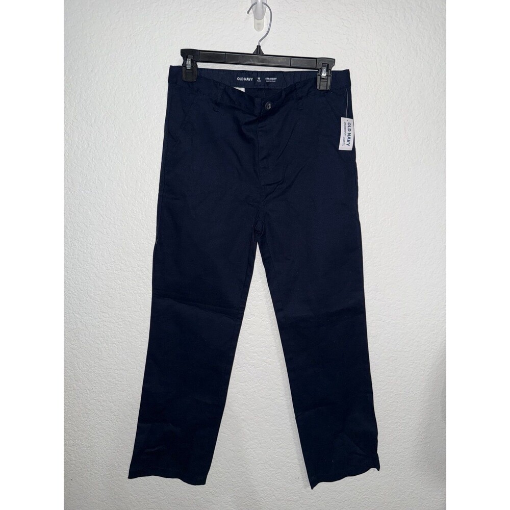 NWT Old Navy Straight Built-In Flex uniform Pants kids 12yrs Plus Navy